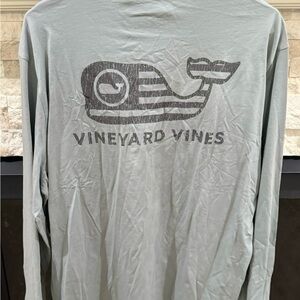 Vineyard Vines Men's Long Sleeve Shirt in Light Gray